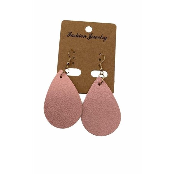 Women's Pink Teardrop Statement Earrings Fashion Jewelry Hook Style Lightweight - Picture 1 of 6